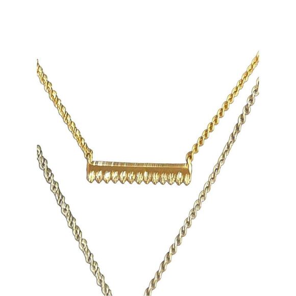 NWT DKNY layered silver and gold tone chain 16” and 18”necklaces - Picture 2 of 6